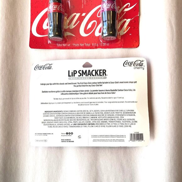 Lip Smacker Coca-Cola Bottle Lip Balm Duo Classic & Cherry Cola Flavor Lot of 2 - Picture 4 of 5